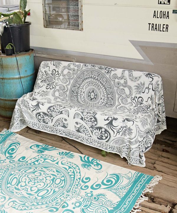 Tissu décoratif en coton à motif mandala tribal – Image 2