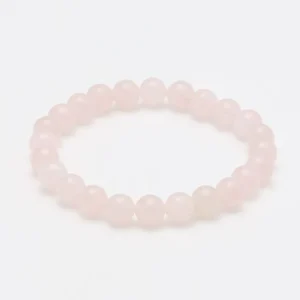 Bracelet en quartz rose de 8 mm