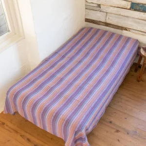 Tissu décoratif en coton à rayures colorées