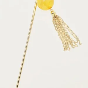 Épingle à cheveux KANZASHI perlée avec pompon