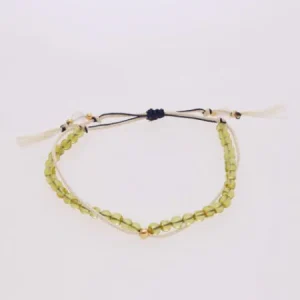 Août Birthstone Silk Code Braid Bracelet-Péridot