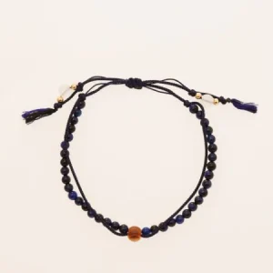 String en soie KUMIHIMO Bracelet tresse Lapis Tiger Eye φ4
