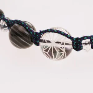 麻の葉珠絹紐ブレスレット 天眼石