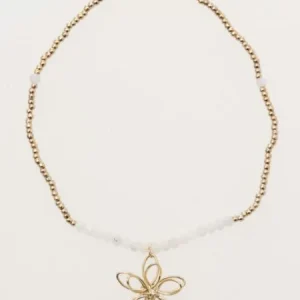 Bracelet en fil de fer et fleur gemme