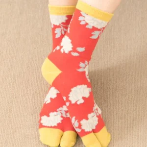 Chaussettes TABI Pivoine Blanche 23-25cm