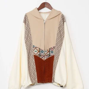 Sweat à capuche zippé Patchwork Haif