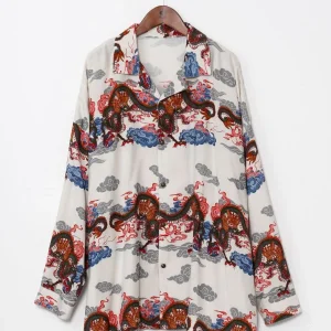 Chemise à motif animal porte-bonheur pour hommes