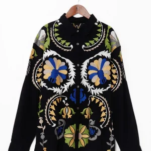 Chemise bohème brodée à message