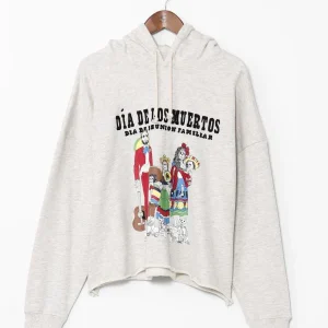 Amina x Sweat à capuche vert Sugar Skull Family